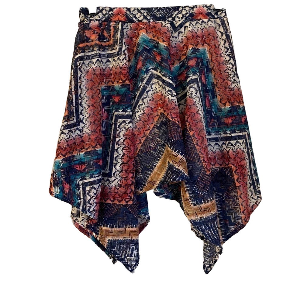 Ruffled Aztec Mini Skirt by Vanity Size Small